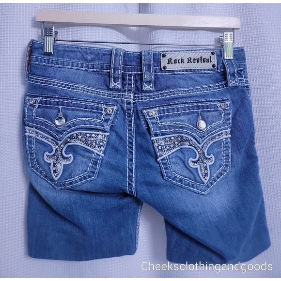 Rock Revival Y2K Low Rise Bambi Cut-Off Shorts Women's Size 26 - Picture 6 of 10